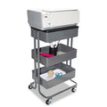 Vertiflex Adjustable Multi-Use Storage Cart and Stand-Up Workstation, 15.25" x 11" x 18.5" to 39", Gray