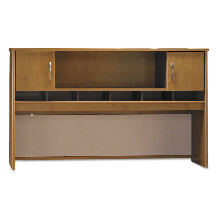 Bush Series C Collection 2 Door 72W Hutch, Box 2 of 2, 71.13w x 15.38d x 43.13h, Natural Cherry/Graphite Gray