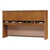 Bush Series C Collection 4 Door 72W Hutch, Box 1 of 2, 71.13w x 15.38d x 43.13h, Natural Cherry/Graphite Gray