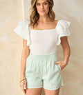 Phoenix Checkered Shorts - Mint by Boutique 23