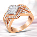 Two-Tone 10KT Gold Diamond Bypass Cocktail Ring (1 1/2 cttw, H-I Color, I1-I2 Clarity) by Bids.com