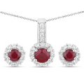 Silver Ruby Jewelry Set by Fine Color Jewels