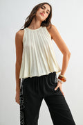 Sleeveless Knit Top With Flared Hem by Boutique 23