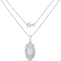 0.48 Carat Genuine Aquamarine and White Topaz .925 Sterling Silver Pendant by Bids.com