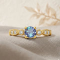 22k Gold Vermeil Alexandrite Round Solitaire Ring by Fine Color Jewels