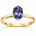 22k Gold Vermeil Alexandrite Solitaire Ring by Fine Color Jewels