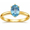 22k Gold Vermeil Blue Zircon Solitaire Ring
