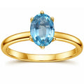 22k Gold Vermeil Blue Zircon Solitaire Ring by Fine Color Jewels