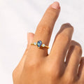 22k Gold Vermeil Created Alexandrite Three Stone Ring by Fine Color Jewels