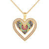 22k Gold Vermeil Diamond and Multi-Gemstone Heart Necklace