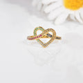 22k Gold Vermeil Diamond and Multi-Gemstone Infinity Heart Ring by Fine Color Jewels