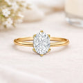 22K Gold Vermeil Moissanite Solitaire Ring by Fine Color Jewels