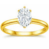 22K Gold Vermeil Moissanite Solitaire Ring
