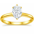 22K Gold Vermeil Moissanite Solitaire Ring by Fine Color Jewels