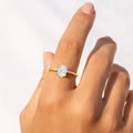 22K Gold Vermeil Moissanite Solitaire Ring by Fine Color Jewels