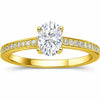 22k Yellow Gold Vermeil Oval Moissanite Pave Solitaire Ring