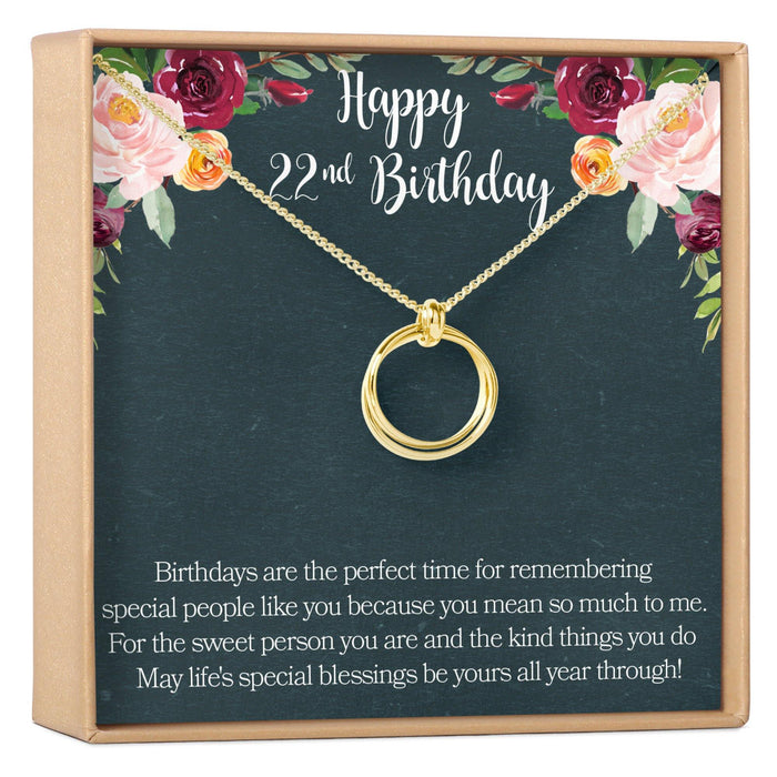 22nd Birthday Necklace by Dear Ava