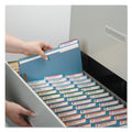 Smead WaterShed CutLess Reinforced Top Tab Fastener Folders, 2 Fasteners, Letter Size, Blue Exterior, 50/Box