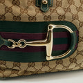 Gucci GG Canvas Green Horsebit Shoulder Bag #2307 by Bolt Boutique