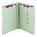 Smead Recycled Pressboard Folders with Two SafeSHIELD Coated Fasteners, 3" Expansion, 1/3-Cut Tabs, Legal Size, Gray-Green, 25/Box