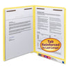 Smead WaterShed CutLess End Tab Fastener Folders, 2 Fasteners, Letter Size, Yellow Exterior, 50/Box