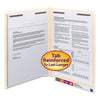 Smead WaterShed CutLess End Tab Fastener Folders, 2 Fasteners, Letter Size, Manila Exterior, 50/Box