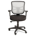 Alera Elusion Series Mesh Mid-Back Swivel/Tilt Chair, Supports 275lb, 17.9" to 21.8" Seat, Black Seat, White Back, Black Base