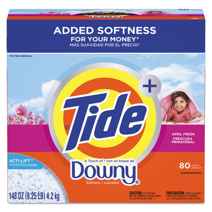 Tide Touch of Downy Laundry Detergent, Powder, April Fresh, 148 oz Box, 2/Carton