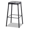 Safco Bar-Height Steel Stool, Backless, Supports Up to 250 lb, 29" Seat Height, Black