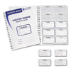 C-Line Visitor Badges with Registry Log, 3 5/8 x 1 7/8, White, 150 Badges/Box