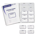 C-Line Visitor Badges with Registry Log, 3 5/8 x 1 7/8, White, 150 Badges/Box