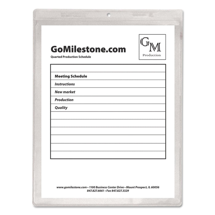 C-Line Clear Vinyl Shop Ticket Holders, Both Sides Clear, 50 Sheets, 9 x 12, 50/Box