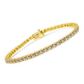 14K Yellow Gold Plated .925 Sterling Silver 8.0 Cttw Diamond Classic Link Tennis Bracelet (K-L Color, I2-I3 Clarity) - 7-1/4" by Bids.com