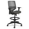 HON Solve Series ReActiv Back Task Stool, Supports Up to 300 lb, 23" to 33" Seat Height, Ink Seat, Charcoal Back, Black Base