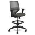 HON Solve Series ReActiv Back Task Stool, Supports Up to 300 lb, 23" to 33" Seat Height, Ink Seat, Charcoal Back, Black Base