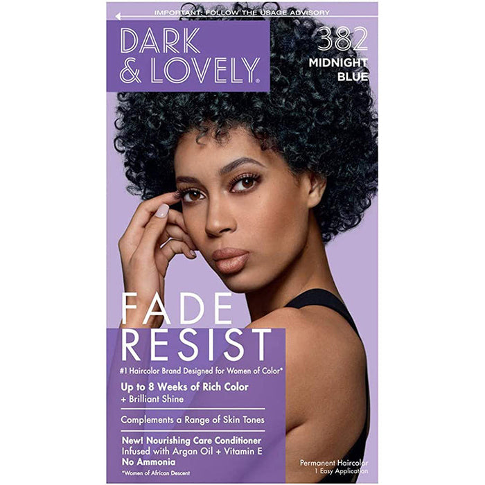 Dark and Lovely SoftSheen-Carson Fade-Resistant Rich Conditioning Permanent Hair Color, 382 Midnight Blue by Pasteur Pharmacy