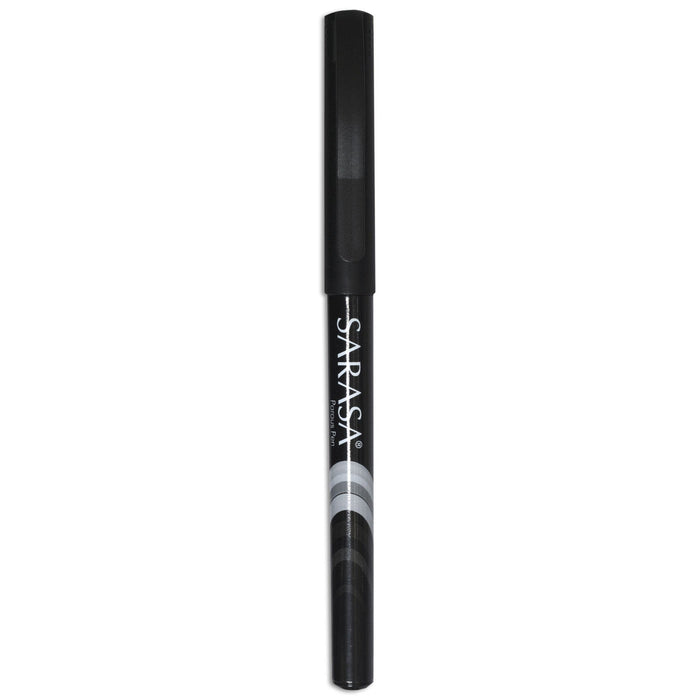 Zebra Sarasa Porous Point Pen, Stick, Fine 0.8 mm, Black Ink, Black Barrel, 12/Pack