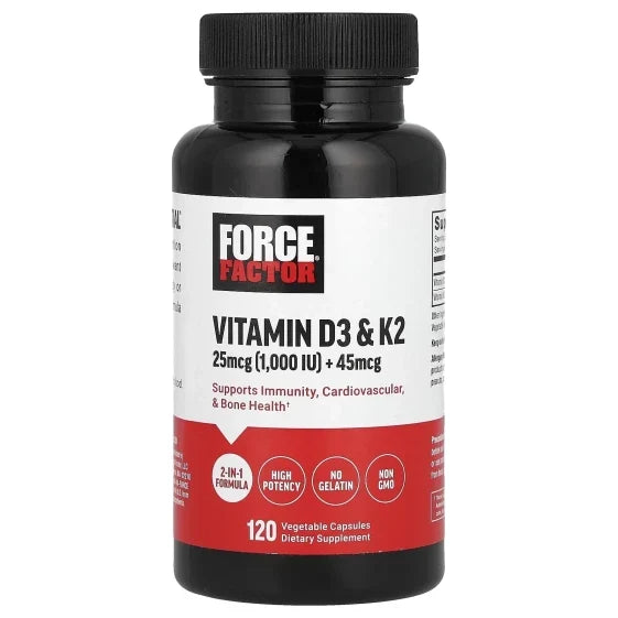 Force Factor® Vitamin D3 & K2 – 120 Vegetable Capsules by Pasteur Pharmacy