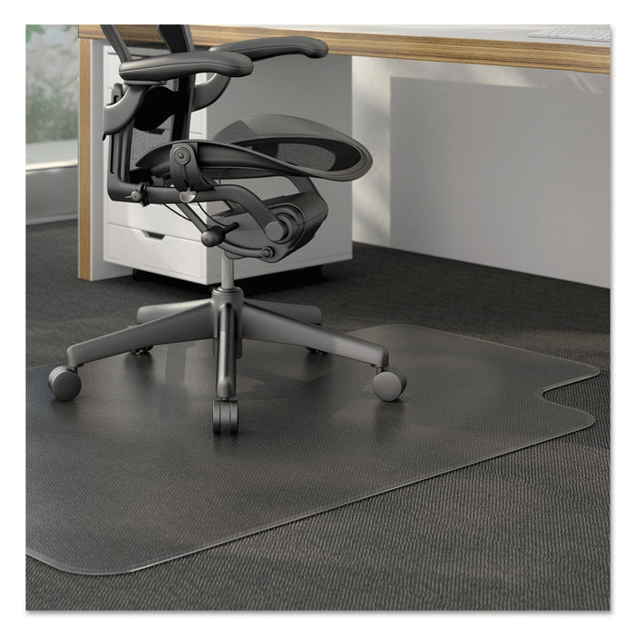 Alera Moderate Use Studded Chair Mat for Low Pile Carpet, 45 x 53, Wide Lipped, Clear