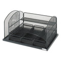 Safco Onyx Organizer with 3 Drawers, 6 Compartments, Steel, 16 x 11.5 x 8.25, Black