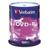 Verbatim DVD+R Recordable Disc, 4.7 GB, 16x, Spindle, Silver, 100/Pack
