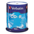 Verbatim CD-R Recordable Disc, 700 MB/80 min, 52x, Spindle, Silver, 100/Pack