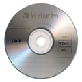 Verbatim CD-R Recordable Disc, 700 MB/80 min, 52x, Spindle, Silver, 100/Pack