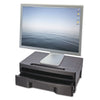Officemate Monitor Stand with Drawer, 13.13" x 9.88" x 5", Black, Supports 40 lbs
