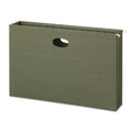 Smead 100% Recycled Hanging Pockets with Full-Height Gusset, 1 Section, 3.5" Capacity, Legal Size, Standard Green, 10/Box