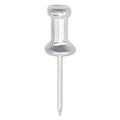 GEM Aluminum Head Push Pins, Aluminum, Silver, 0.63", 100/Box