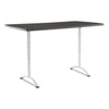 Iceberg ARC Adjustable-Height Table, Rectangular Top, 36w x 72d x 30 to 42h, Graphite/Silver