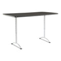 Iceberg ARC Adjustable-Height Table, Rectangular Top, 36w x 72d x 30 to 42h, Graphite/Silver