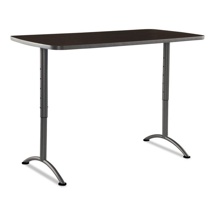 Iceberg ARC Adjustable-Height Table, Rectangular Top, 30w x 60d x 30 to 42h, Walnut/Gray