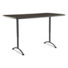Iceberg ARC Adjustable-Height Table, Rectangular Top, 36w x 72d x 30 to 42h, Walnut/Gray